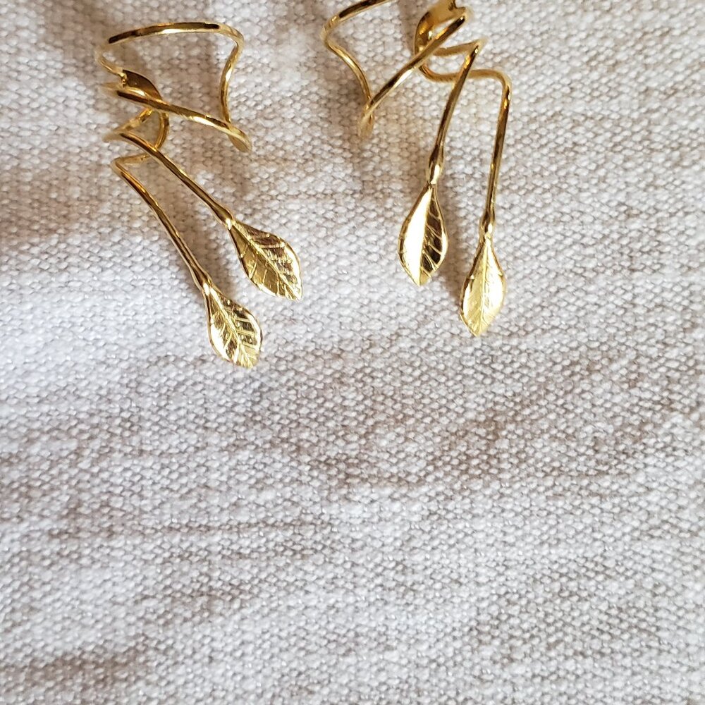 Leaf ear cuffs 14K